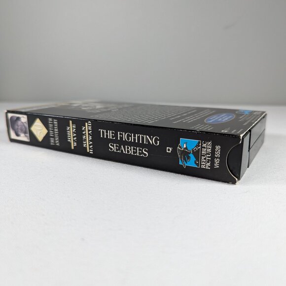 3/$15 Vintage VHS of THE FIGHTING SEABEES (1944) John Wayne 50th anniversary ed. - Picture 2 of 6